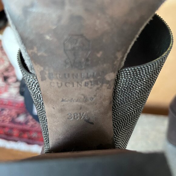 Brunello Cucinelli Monili ankle wrap chunky heel sandal - Picture 3 of 3